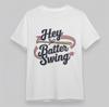 Women's Comfy T-Shirt Baseball Bat Sports Slogan Tee Short Oversize Cotton White