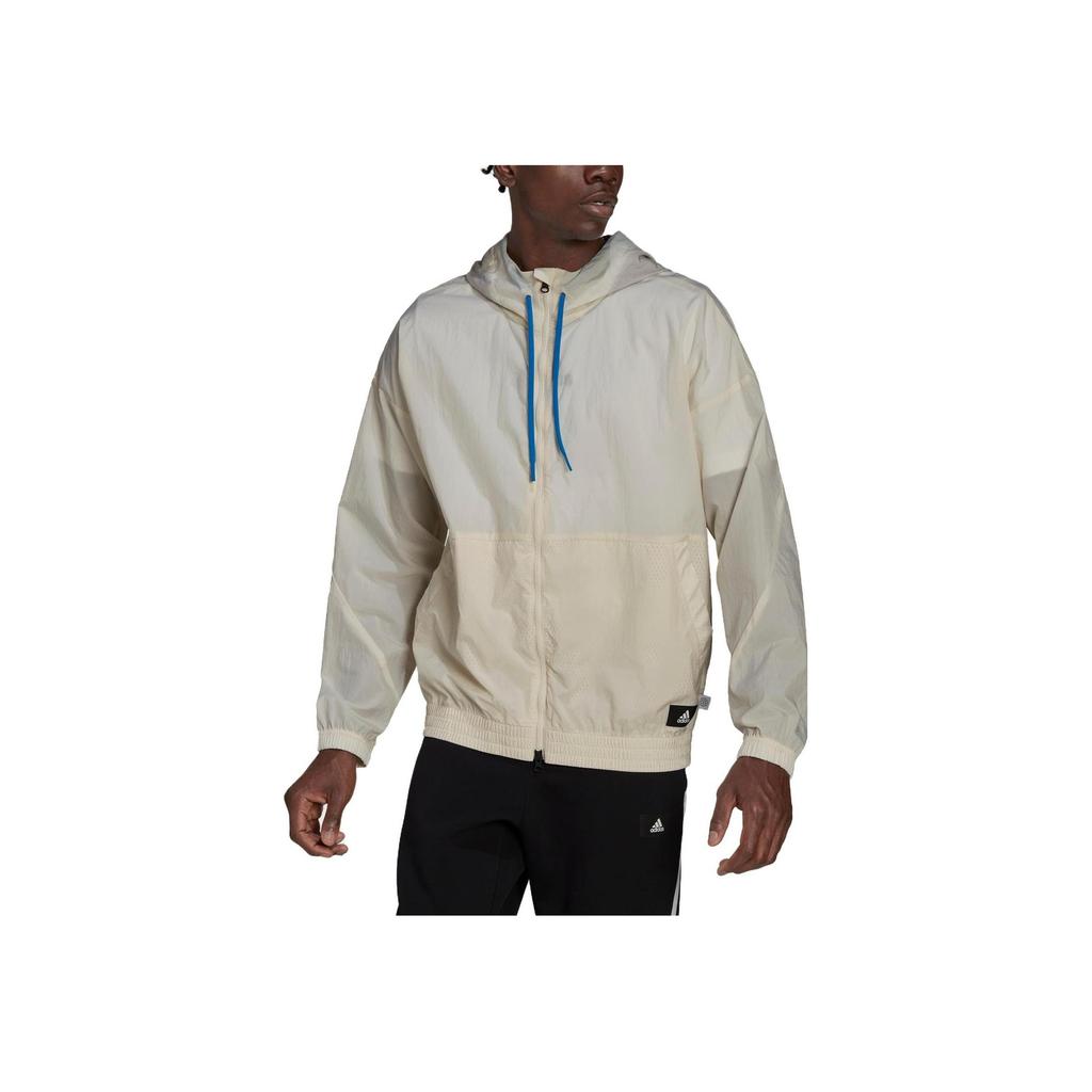 Adidas Zip Hoodie With Drawstring Men Jackets Yellow HF4852