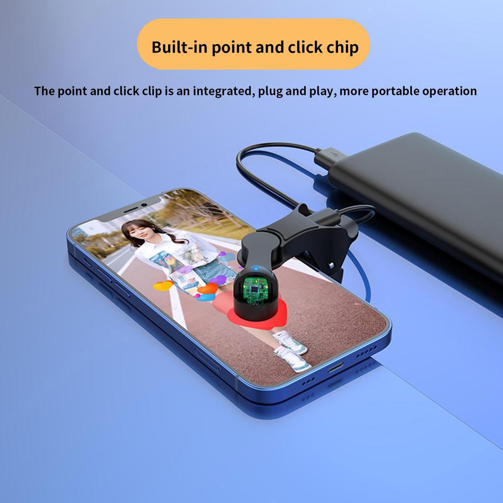 Auto Clicker for Phone Automatic Adjustable Fast Click Device Smart Device with 180 Degree Rotation Control Fingerless Design