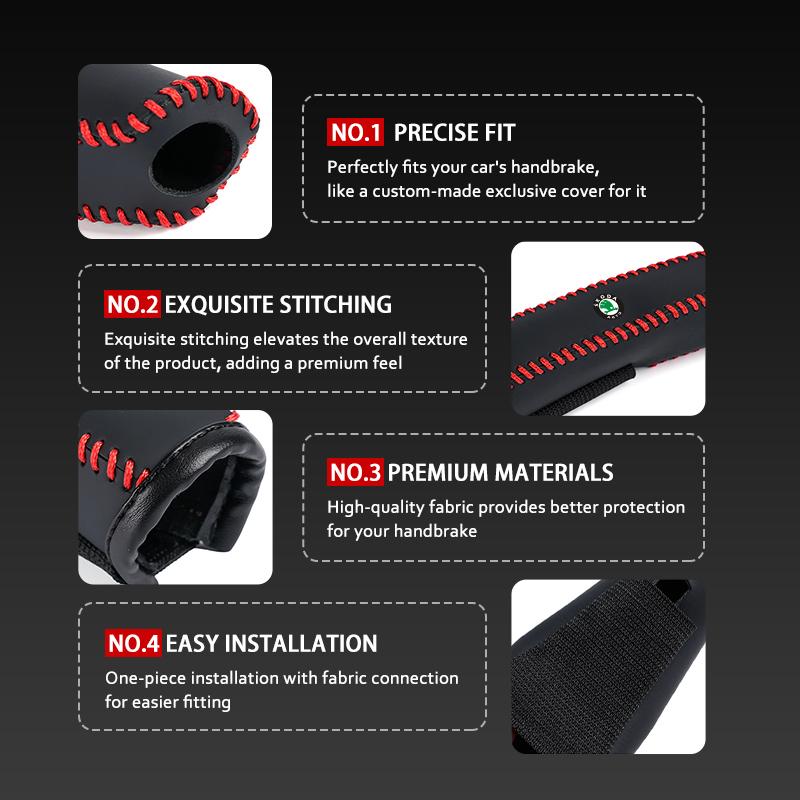 Car Leather Hand Brake Cover Protective Sleeve For Skoda Kodiaq Fabia Kamiq Karoq Octavia 2 3 Rapid Scala Usbn43