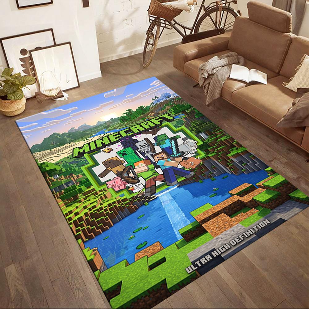 Minecraft 496 Floor Rug Office Rug Design for Decorate room Balcony Foyer Living Rooms Antislip Carpet Anime Office Decor Best for Christmas