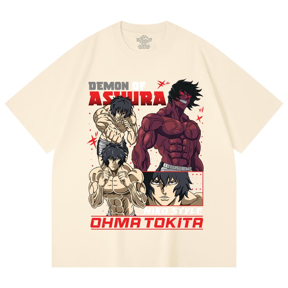230 Gsm 100% Cotton Baki V5 Ohma Print Unisex Heavy Cotton T Shirt