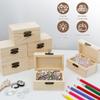 10PCS Mini Jewelry Storage Box Wooden Box with Lid Clasp Locking Unfinished Blank Craft Box Treasure Chest for DIY Painting