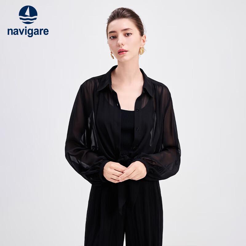 Navigare Women s Lightweight Long-Sleeve Solid Blouse L