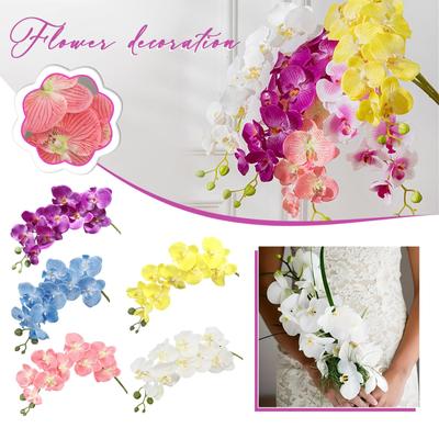 69cm Artificial Phalaenopsis Flower Branches Real  Faux Orchid Stems For Floral Arrangement Wedding Party Home Decoration