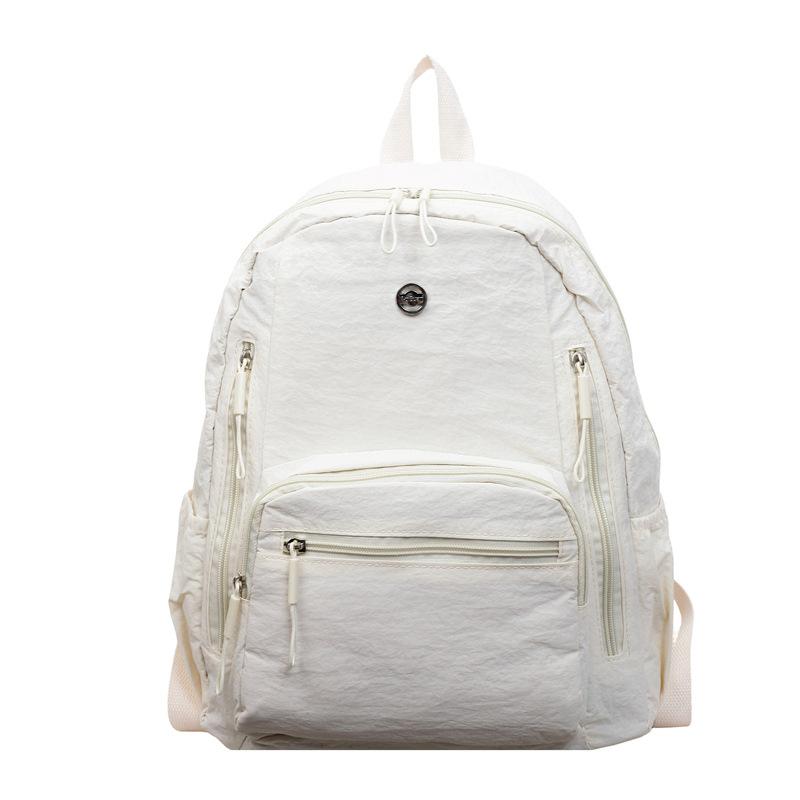 Schoolbag Lightweight Japanese school bag Female solid color anti-splashing multi-pocket computer commuting backpack College students class travel 
