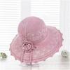 New Summer Women's Big-brimmed Sun Hat Hollow Sunscreen Sun Hat Flower Decoration Breathable Cool Hat
