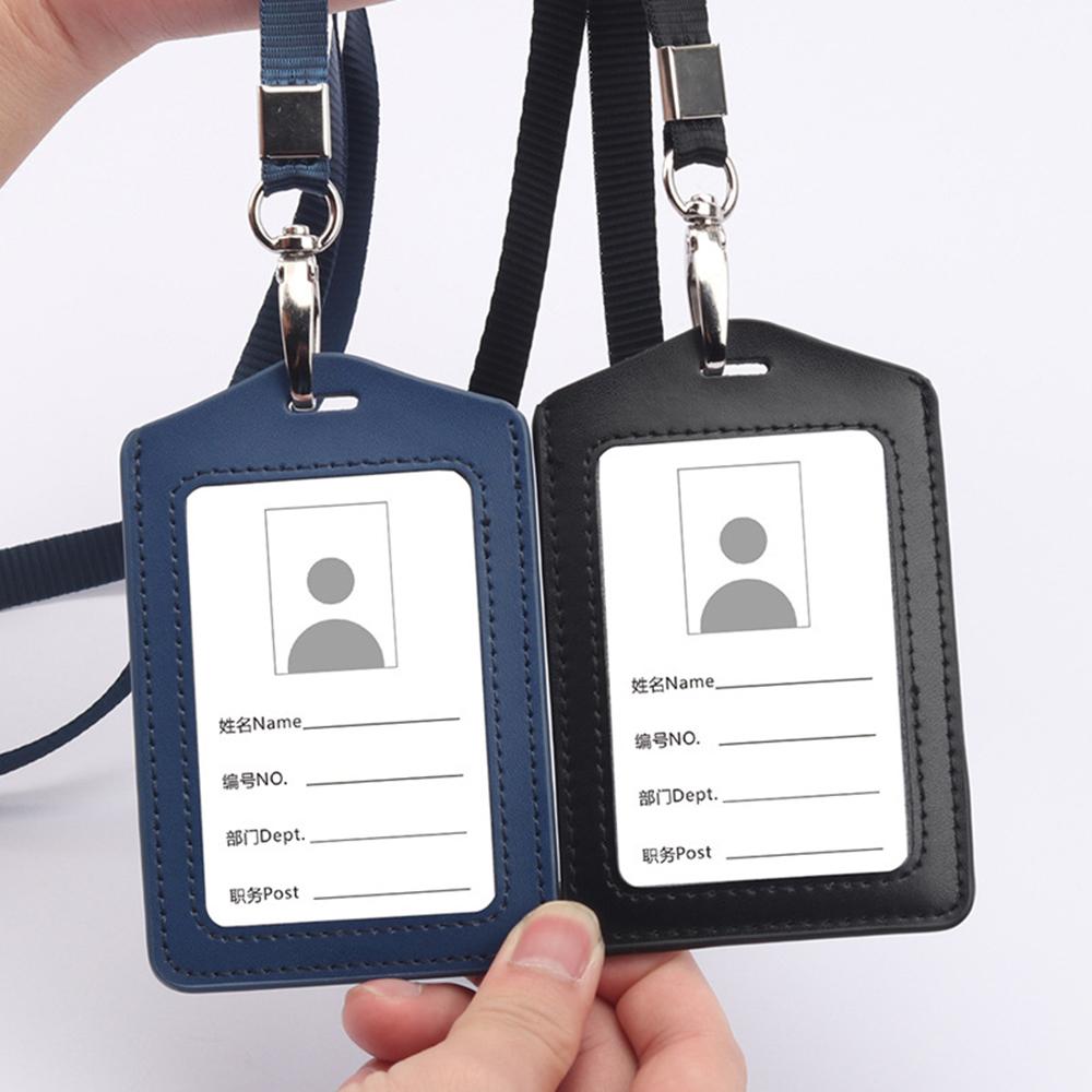 Card Holder Office Business Credit Card Holder With Neck Lanyard Badge Card Case Name ID Card Cover