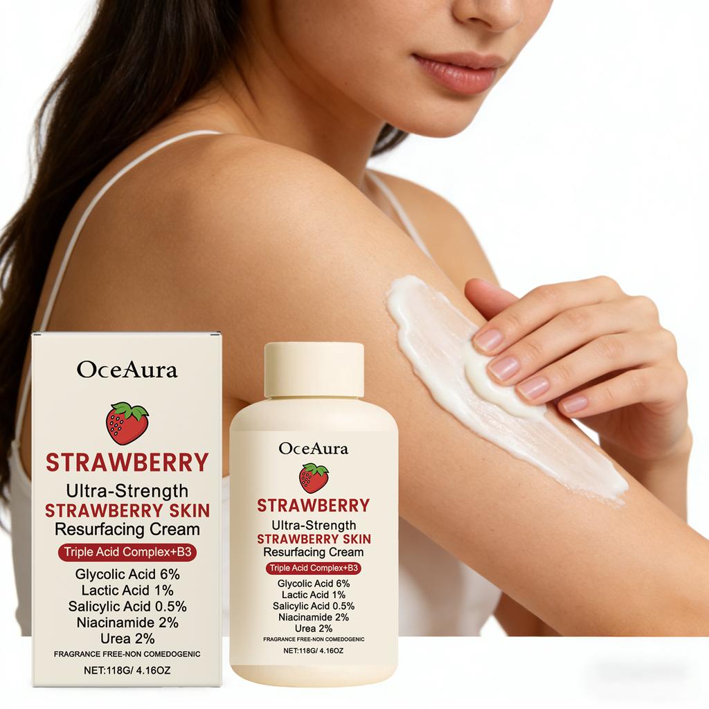 Oceaura Strawberry Body Cream Gentle Moisturizing Lightweight Non-greasy Improve Skin Texture Enhance Smoothness Soft Body Care
