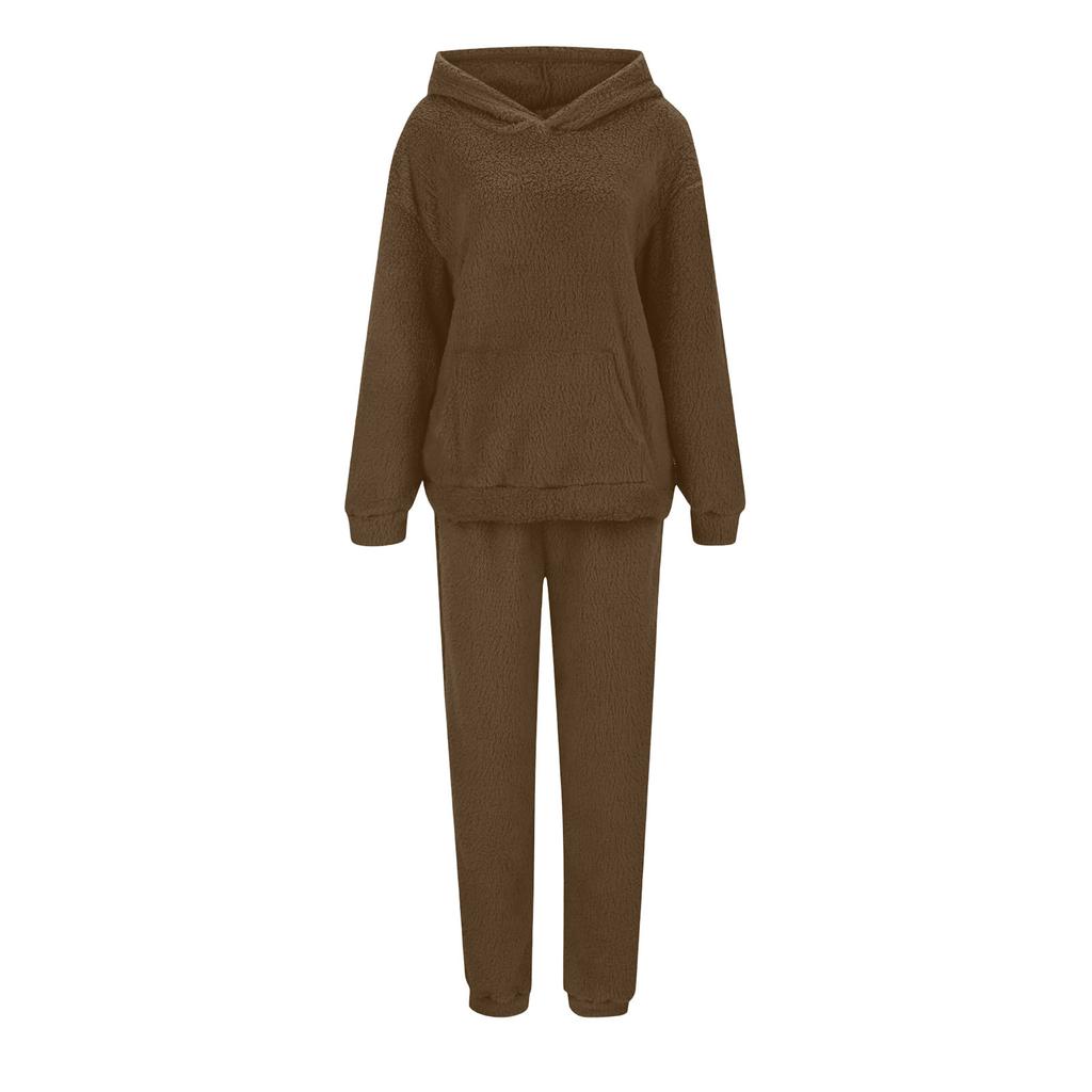 Women's Casual Long-Sleeved Sweatshirt And Sweatpants Set With Elastic Waist