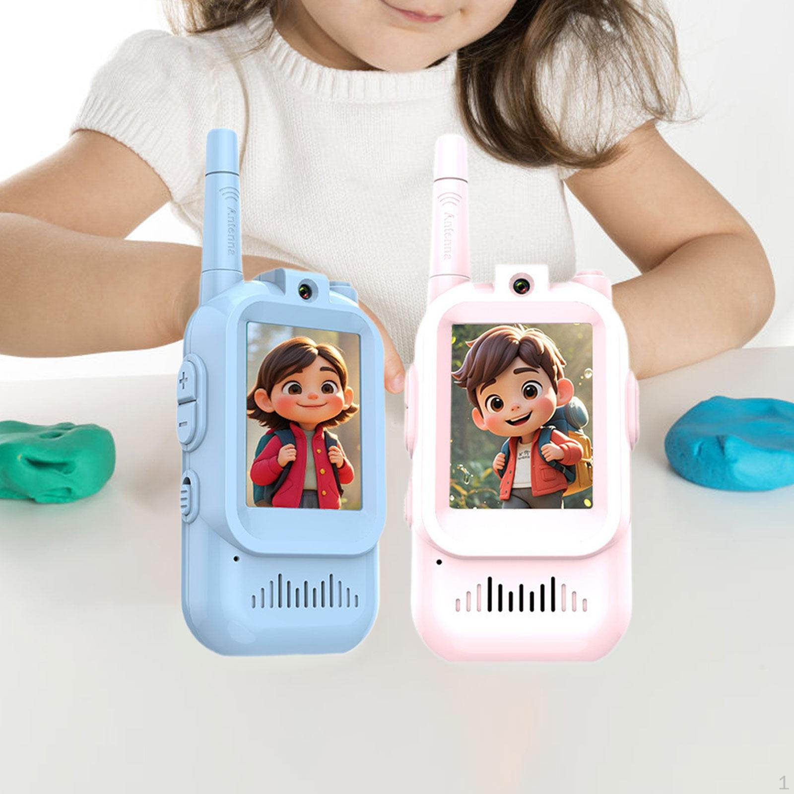 

2x Video Walkie Talkies Portable Voice Changer for Boys Girls Travel Toddler Pink Blue