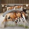 Wild Horse Bedspread Queen/Full Galloping Horse Pattern Quilted Bedding Set Farm Animal Coverlet Set Reversible Rustic Bed Cover