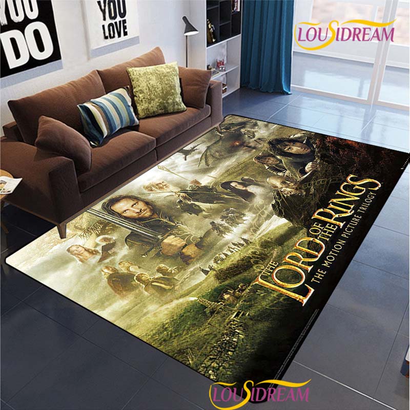 Lord of the Rings Carpet for Living Room Bedroom Rug Kitchen Door Unslip Floor Mats Birthday Gift Photography Props Alfombra Rug