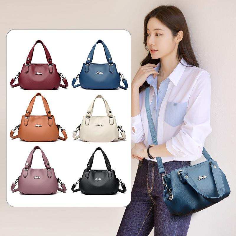 Bag Women's New Simple Commuter Portable Shoulder Bag Large Capacity Multi-layer Storage Crossbody Mom Bag