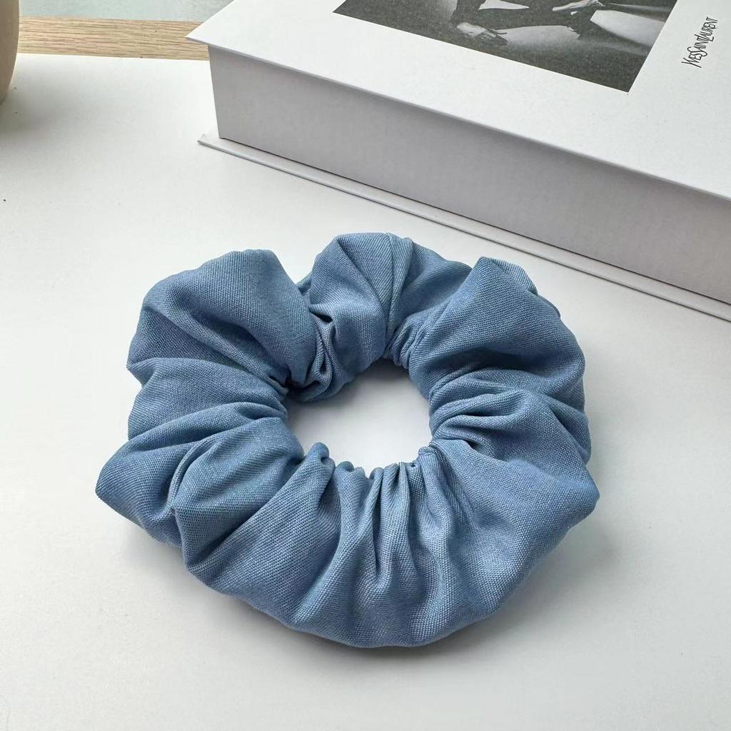 Large Denim Double Layered Hair Scrunchies With Lace for Girls and Women Elastic  Hair Bands Nordic Style Hair Accessories