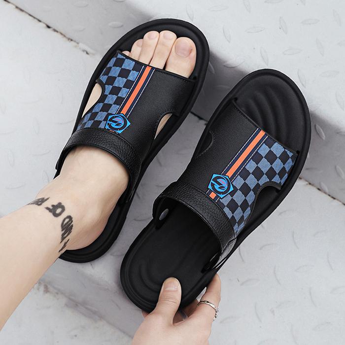Men's One Word Sandals Retro Trendy Outerwear Cool Trailer Outdoor Leisure Sports Beach Shoes