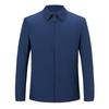 High-end Lapel Jacket for Middle-aged Men In Spring and Autumn Mulberry Silk Business Casual Loose Tops for Middle-aged and Elderly Dads