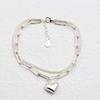 [As Little] Chain Silver Bracelet Silver 925 Two-Line Heart Layered Gift