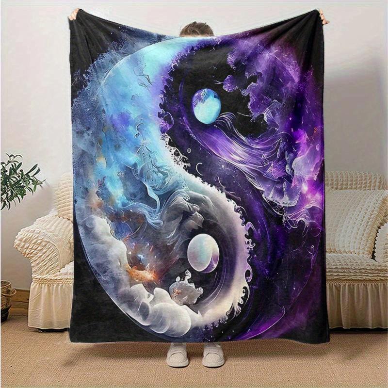1pc Yin Yang Harmony Blanket Cute Home Decor Gift, Soft, Living Room, Travel, Camping, Car Blankets