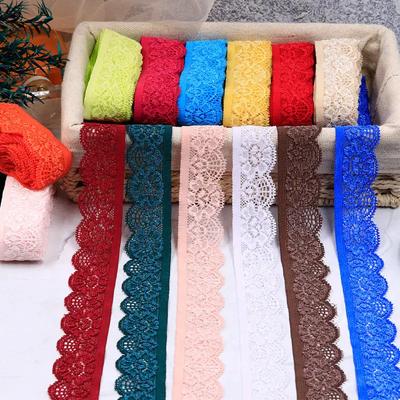 Barevná Elastická Krajka Oblečení,Závěsy,Krajková Látka, 2,5CM * 2m Ručně Vyráběné DIY Doplňky,Černé Krajkové Okraje Doplňky,Dekorace