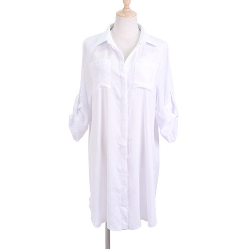 Hot Style Crinkle Fabric Beach Cover-Up Shirt for Sun Protection & Bikini Cover-Up