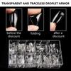Long Fake Nails Clear Acrylic Nail Tips Almond/Stiletto Shaped False Nails 500pcs Full Cover Artificial Nails with Case