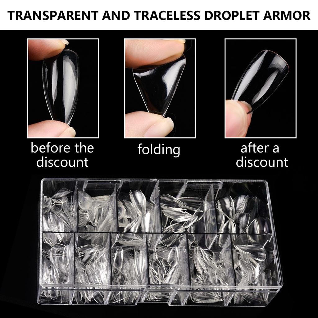 Long Fake Nails Clear Acrylic Nail Tips Almond/Stiletto Shaped False Nails 500pcs Full Cover Artificial Nails with Case