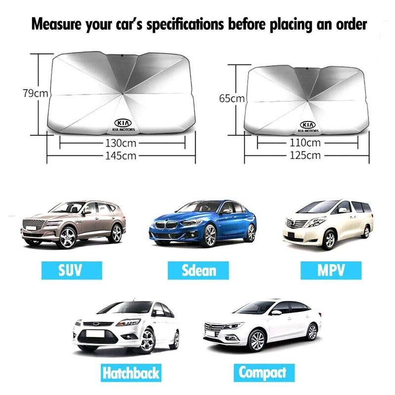 AANY1 Car Sunshade Umbrella Front Windshield Sunshade Uv Umbrella For KIA KN K3 K5 Sportage Sorento Picanto Ceed RIO 2 3 4 Accessories
