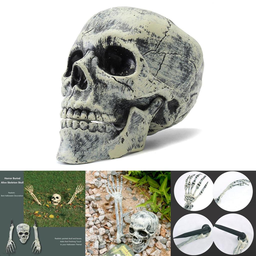 Gruseliger Halloween-Horror Lebendig Begraben Skelett Schädel Arme Für Garten Rasen Deko