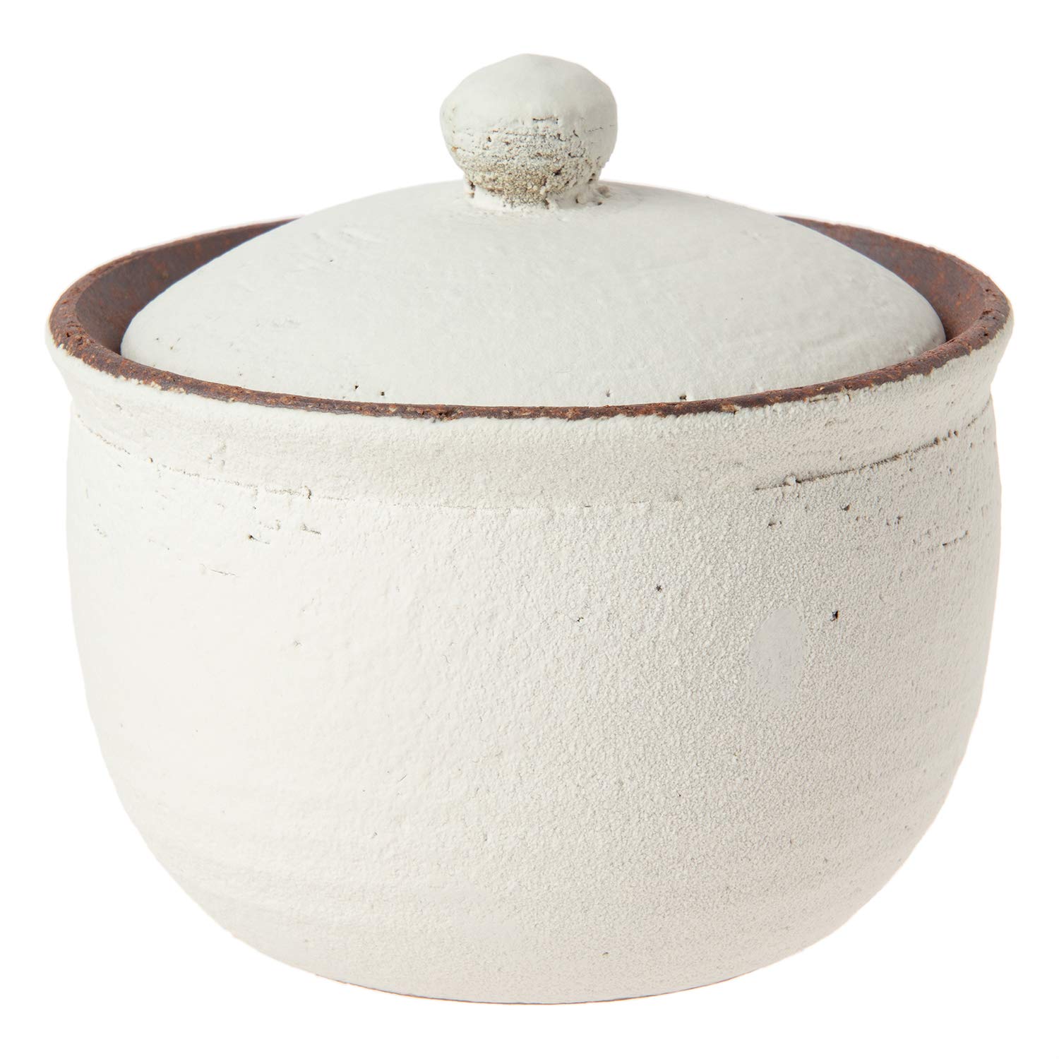 

Hechimon Shigaraki Ware Salt Pot, Large, White, Ceramic Canister, Salt Storage Container, Made in Japan, MR-3-3536