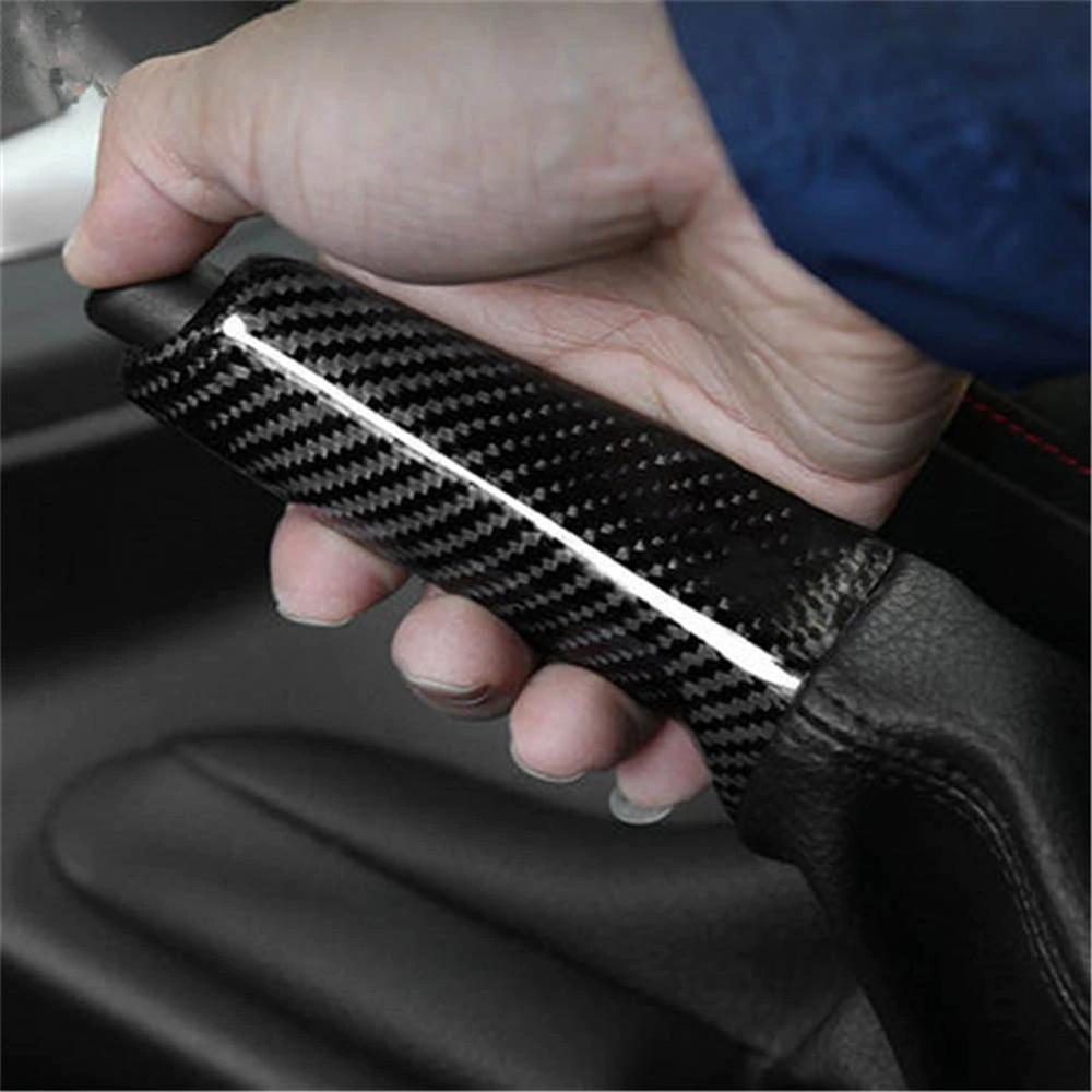 For BMW Models With Handbrake Brake Handle Cover Trim Real Carbon Fiber Black 1x