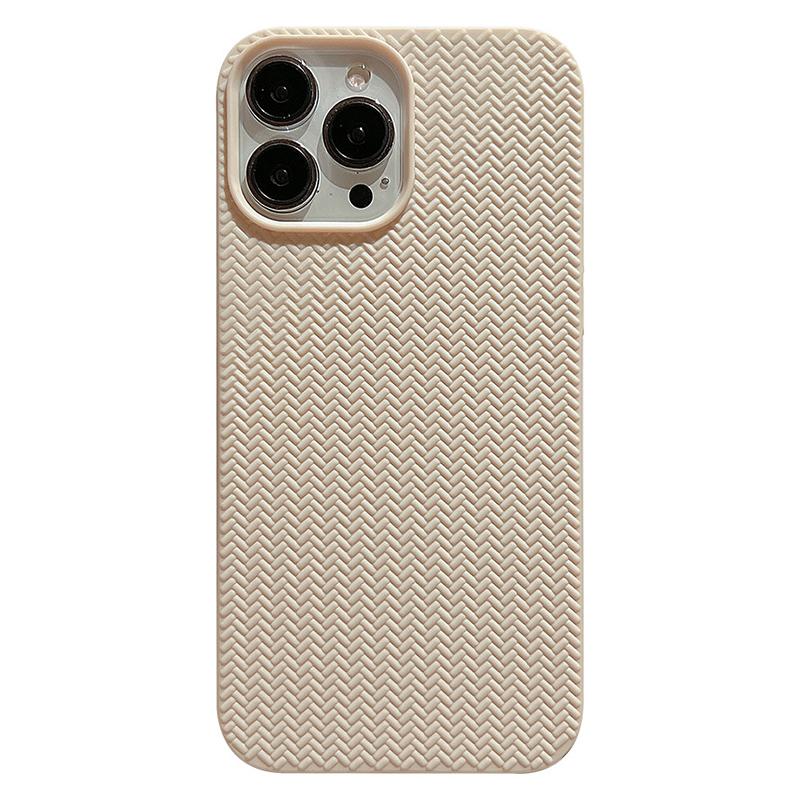 For iPhone 15 Pro Case Woven Texture Soft TPU Anti-scratch Phone Cover