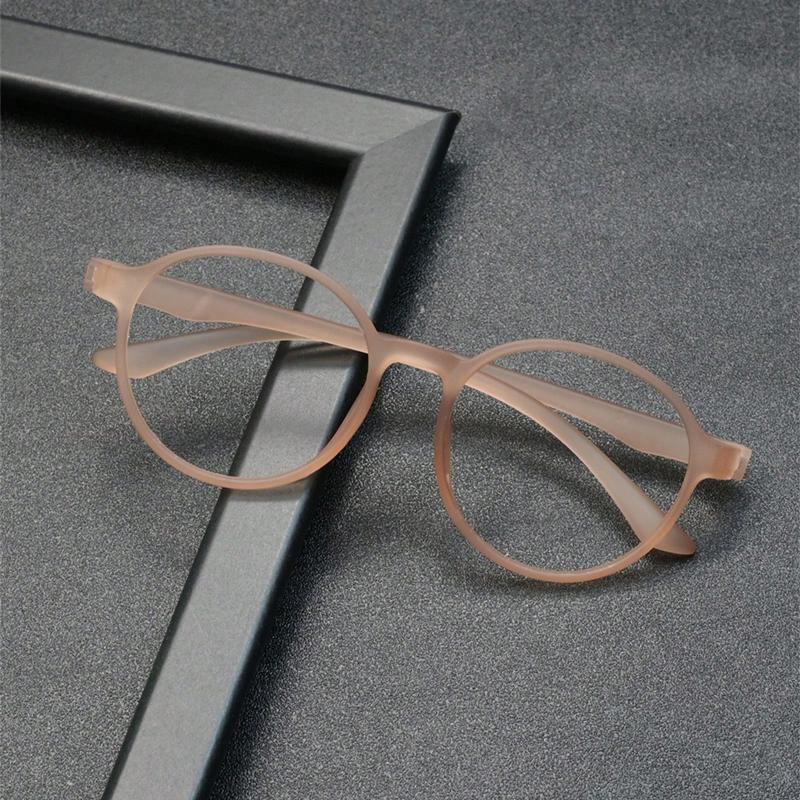New Fashion Ultralight TR90 Round Glasses for Women Soft Comfortable Retro Anti Blue Light Protection