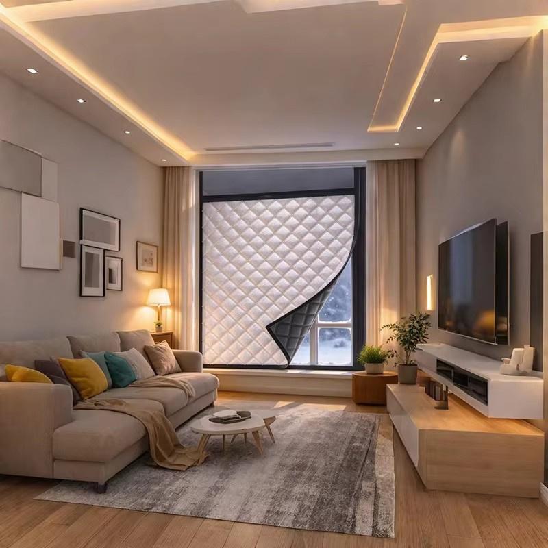 2026 Winter Windproof Thermal Screen Window Soundproof Curtains Windproof and Warm Curtains Thermal Insulated Window Cover