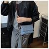 IELGY Fashionable Denim Underarm Bag High-End Chain Shoulder Messenger Bag All-Match Small Square Bag