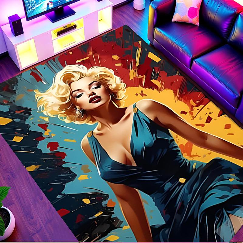 Marilyn Monroe Print Vloerkleed, Wasbaar Vloerkleed, Voor Entree Slaapzaal Wasruimte Kantoor Studeerkamer, Woondecoratie Verjaardag Kerstcadeau