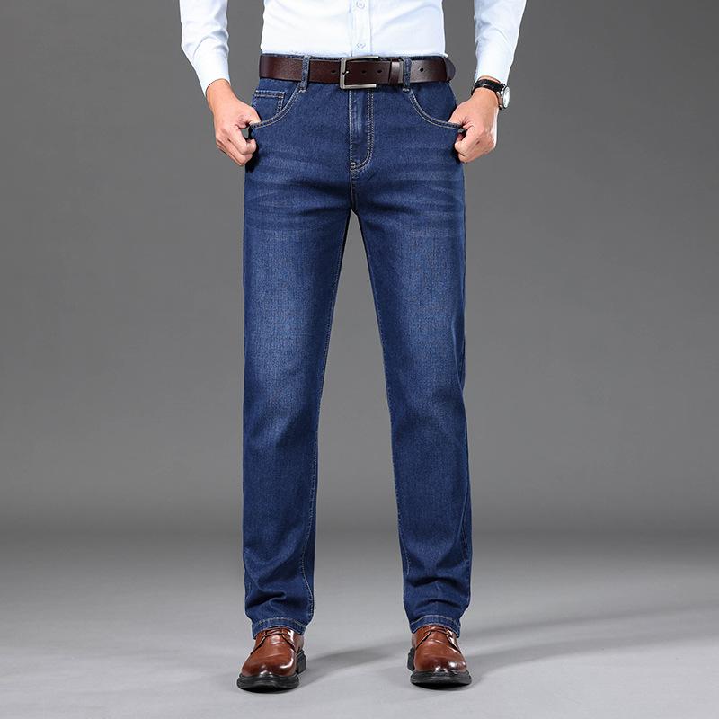 Jeans svasati da uomo Jeans svasati con gamba svasata Designer maschile Jeans classici in denim a vita alta Jeans svasati larghi in denim blu scuro