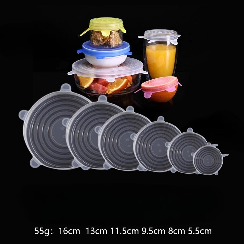 Silicone Lids of Different Sizes. 6 Pcs.