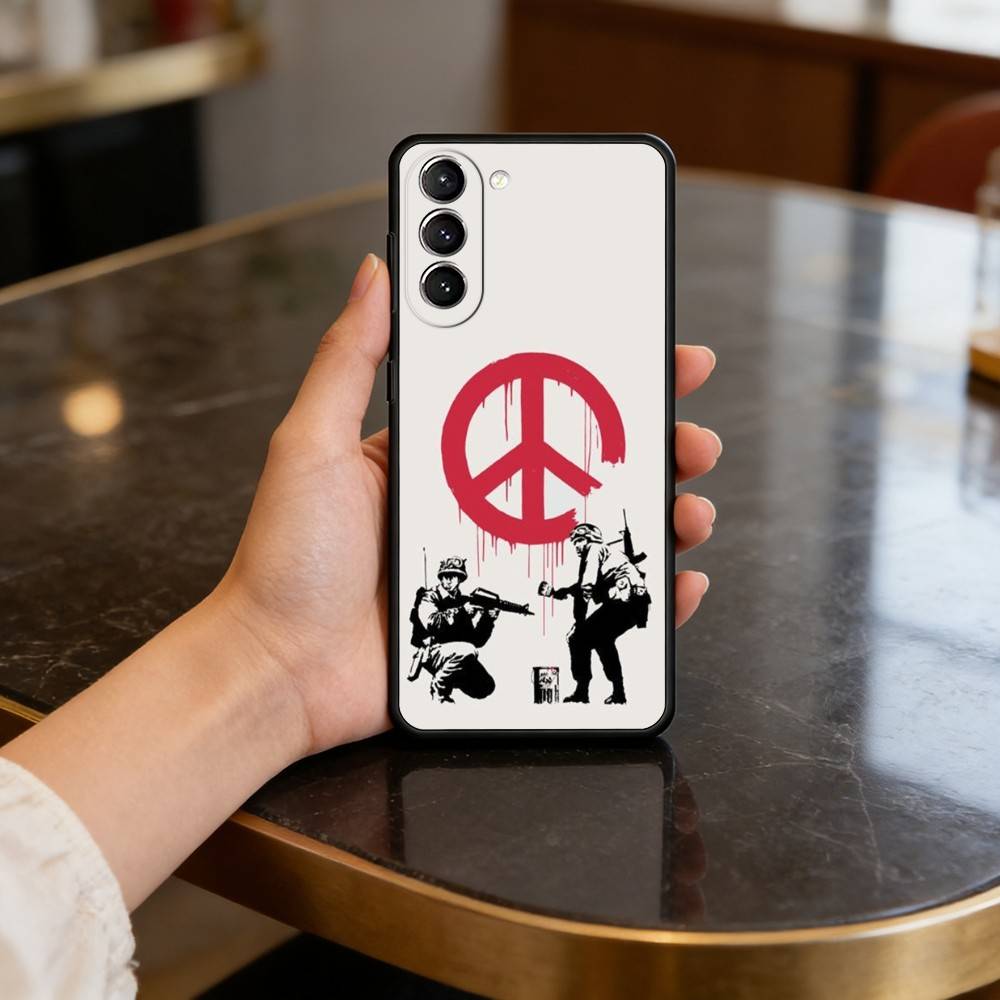 G-Graffiti A-Artist B-Banksy Phone Case For Samsung S25,24,23,22,30,21,10,9,Ultra,Plus,Lite,FE,4,5 G Soft Black Case