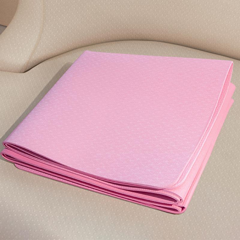 

1шт 4мм Tpe складной и портативный коврик для йоги с двухсторонней нескользящей поверхностью для фитнеса 183x61cm розовый