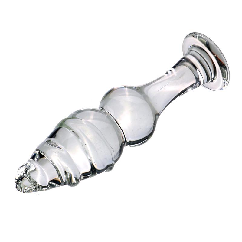 VaHppy Glass Pull Beads Anal Toys Fine Thread 3.5cm140g Black/Pink/Transparent with base sex toys Anal Plug Masturbators SM