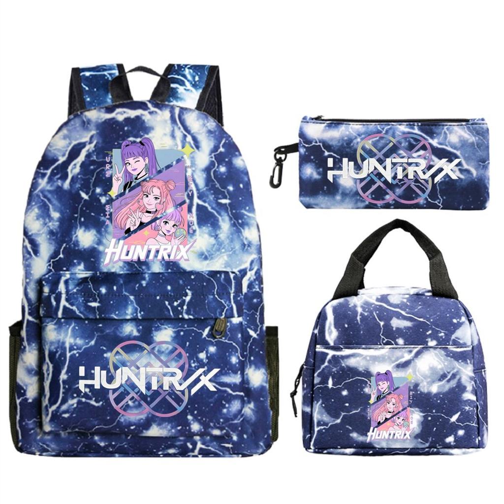 Animation Cartoon With Peripheral Printing Children'S Spine Backpack Set, Primary And Secondary School Student Leisure Schoolbag
