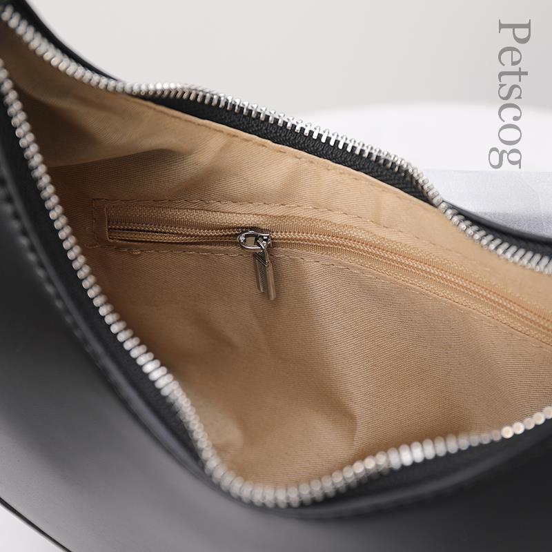 Fashion White Shoulder Bags For Women Pu Leather Solid Color Half Moon Bag Shoulder Bag Designer Lady Handbags Women Forearm Bags