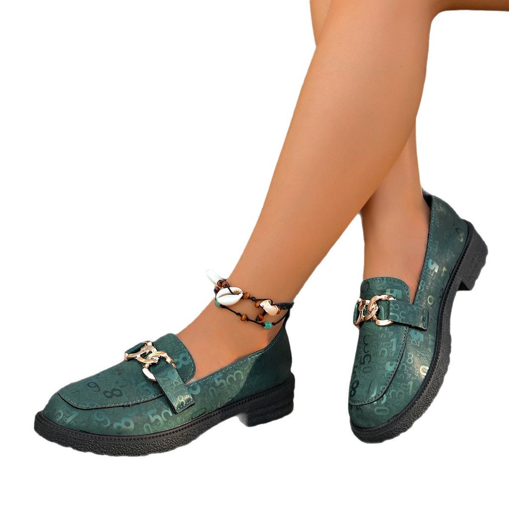 Foreign trade large size British style small leather shoes women's 2025 new spring and autumn versatile one pedal with skirt loafer shoes