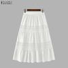 ZANZEA Women Casual Elastic Waist Loose Long Skirts