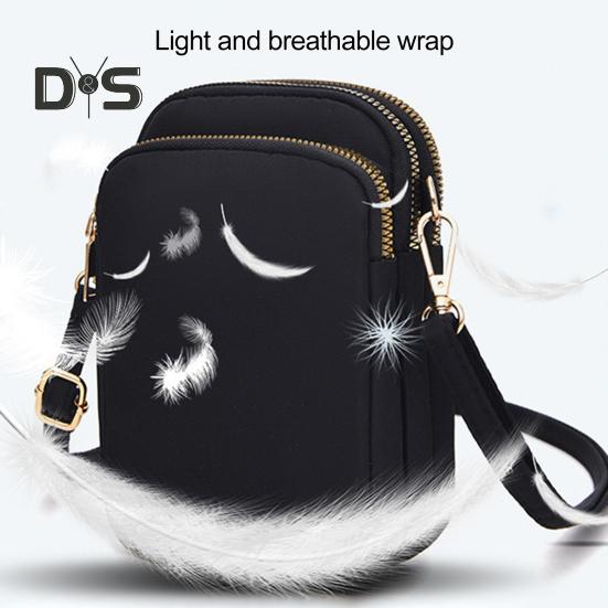 Umhängetasche für Damen, Oxford-Stoff, Reißverschluss, mehrere Fächer, Schultertasche, vertikale Handy-Geldbörse mit Kopfhörerloch für den Alltag, Reisen, Büro