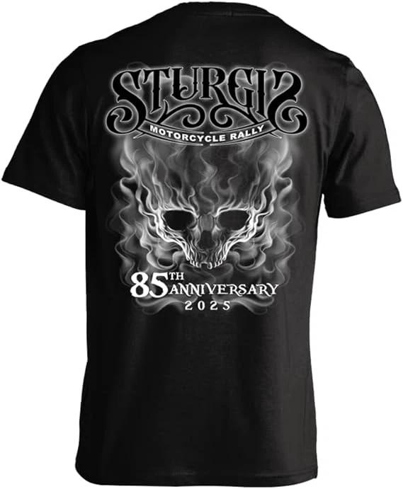2025 Sturgis Motorcycle Rally Smokey Skull Men s T-Shirt M