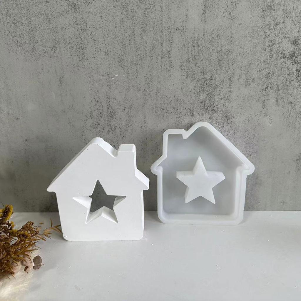 Star House Candle Molds Love Heart House Resin Molds for Making Candle Cake Fondant Room Decorations Gypsum Ornaments