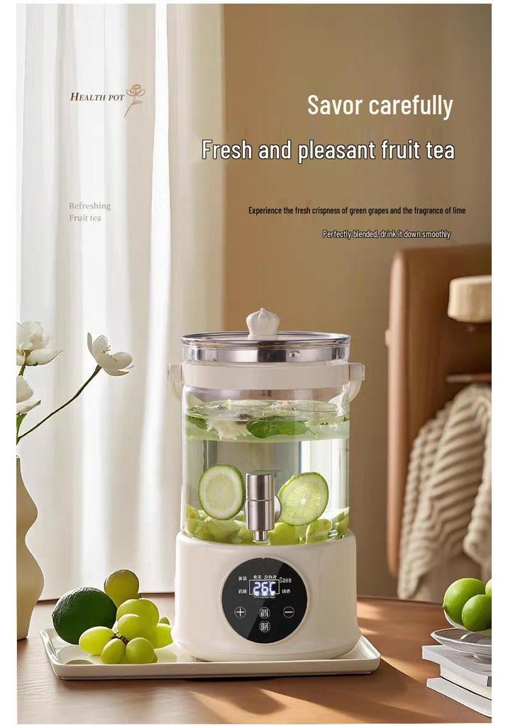 Large Capacity Borosilicate Glass Electric Tea Kettle with Faucet