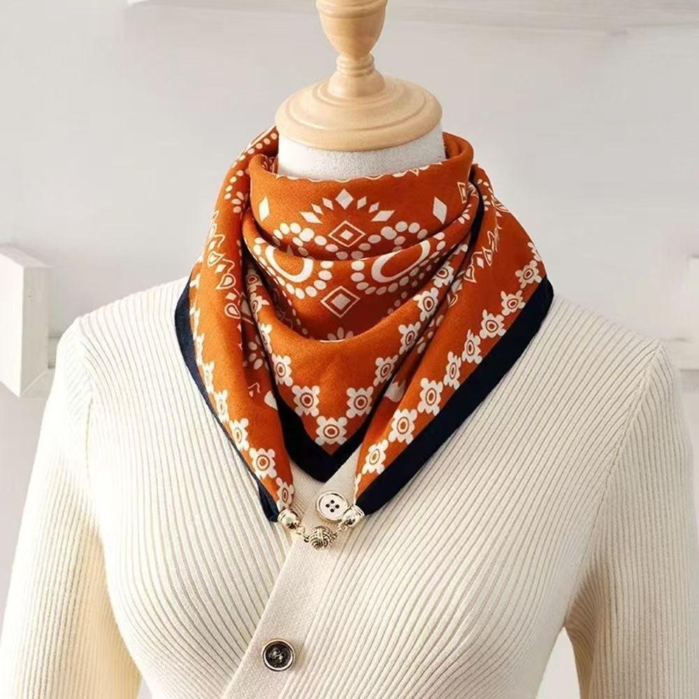 With Magnetic Buckle Neck Wraps 65x65cm Neckerchief Scarf Breathable Square Scarves Hair Decor